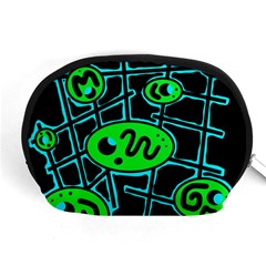 Green And Blue Abstraction Accessory Pouches (medium) 