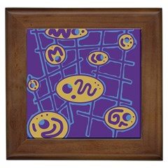 Purple And Yellow Abstraction Framed Tiles by Valentinaart