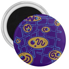 Purple And Yellow Abstraction 3  Magnets