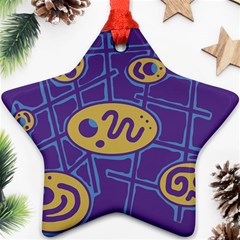 Purple And Yellow Abstraction Ornament (star) 