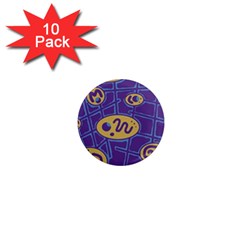 Purple And Yellow Abstraction 1  Mini Magnet (10 Pack) 