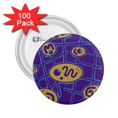 Purple And Yellow Abstraction 2 25  Buttons (100 Pack) 