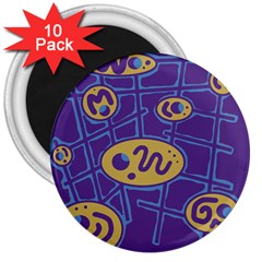 Purple And Yellow Abstraction 3  Magnets (10 Pack) 