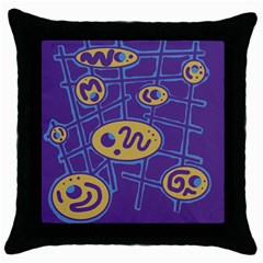 Purple And Yellow Abstraction Throw Pillow Case (black)