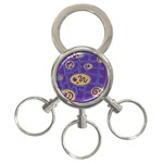 Purple and yellow abstraction 3-Ring Key Chains Front