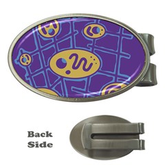 Purple And Yellow Abstraction Money Clips (oval) 