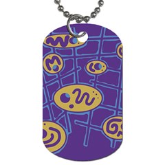 Purple And Yellow Abstraction Dog Tag (two Sides)