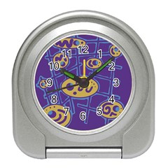 Purple And Yellow Abstraction Travel Alarm Clocks