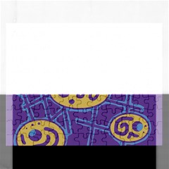 Purple And Yellow Abstraction Rectangular Jigsaw Puzzl