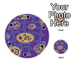 Purple And Yellow Abstraction Playing Cards 54 (round) 