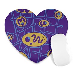 Purple And Yellow Abstraction Heart Mousepads