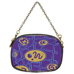 Purple And Yellow Abstraction Chain Purses (two Sides)  by Valentinaart