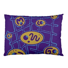 Purple And Yellow Abstraction Pillow Case by Valentinaart