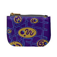 Purple And Yellow Abstraction Mini Coin Purses by Valentinaart