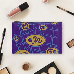 Purple And Yellow Abstraction Cosmetic Bag (medium) 