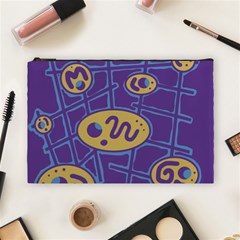 Purple And Yellow Abstraction Cosmetic Bag (large) 