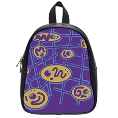 Purple And Yellow Abstraction School Bags (small) 