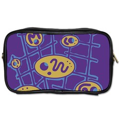 Purple And Yellow Abstraction Toiletries Bags 2-side by Valentinaart