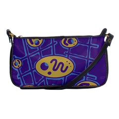 Purple And Yellow Abstraction Shoulder Clutch Bags by Valentinaart