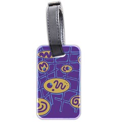 Purple And Yellow Abstraction Luggage Tags (two Sides) by Valentinaart