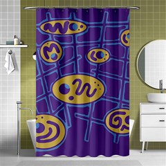 Purple And Yellow Abstraction Shower Curtain 48  X 72  (small) 