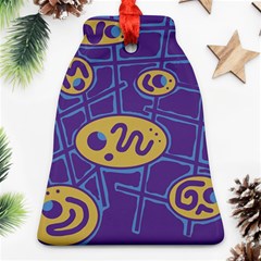 Purple And Yellow Abstraction Ornament (bell) 