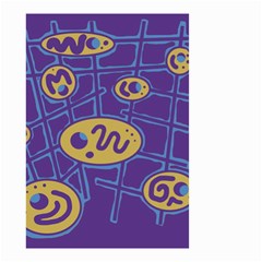 Purple And Yellow Abstraction Small Garden Flag (two Sides) by Valentinaart