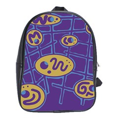 Purple And Yellow Abstraction School Bags (xl) 