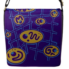 Purple And Yellow Abstraction Flap Messenger Bag (s)