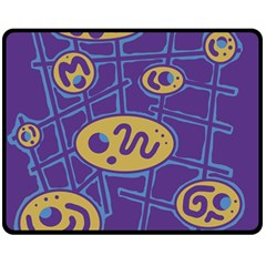 Purple And Yellow Abstraction Double Sided Fleece Blanket (medium) 