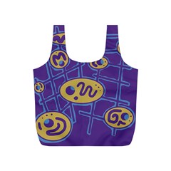 Purple And Yellow Abstraction Full Print Recycle Bags (s)  by Valentinaart