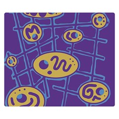 Purple And Yellow Abstraction Double Sided Flano Blanket (small) 