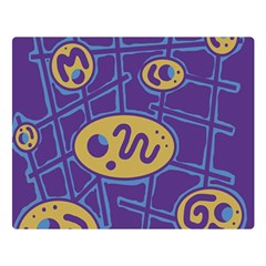 Purple And Yellow Abstraction Double Sided Flano Blanket (large) 