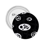 Black and white crazy abstraction  2.25  Buttons Front