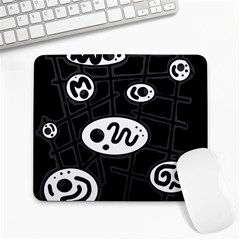 Black And White Crazy Abstraction  Large Mousepads by Valentinaart