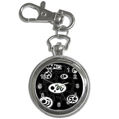 Black And White Crazy Abstraction  Key Chain Watches