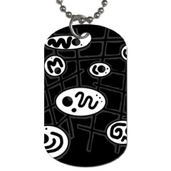 Black And White Crazy Abstraction  Dog Tag (two Sides)