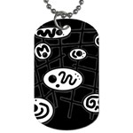 Black and white crazy abstraction  Dog Tag (Two Sides) Back