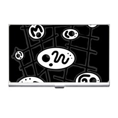 Black And White Crazy Abstraction  Business Card Holders