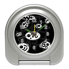 Black And White Crazy Abstraction  Travel Alarm Clocks