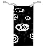 Black and white crazy abstraction  Jewelry Bags Back