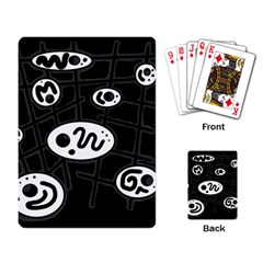 Black And White Crazy Abstraction  Playing Card by Valentinaart