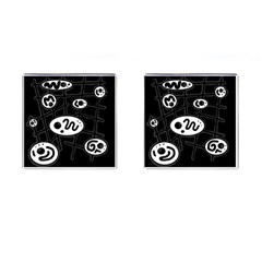 Black And White Crazy Abstraction  Cufflinks (square)