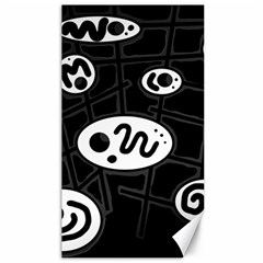 Black And White Crazy Abstraction  Canvas 40  X 72  