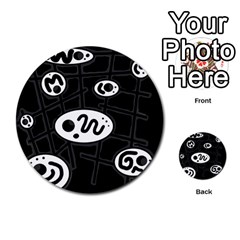 Black And White Crazy Abstraction  Multi-purpose Cards (round)  by Valentinaart