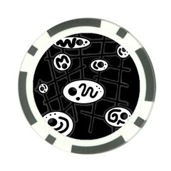 Black And White Crazy Abstraction  Poker Chip Card Guards (10 Pack) 