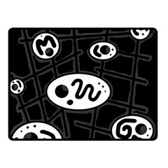 Black And White Crazy Abstraction  Fleece Blanket (small)