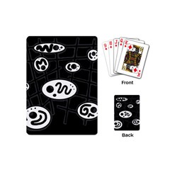 Black And White Crazy Abstraction  Playing Cards (mini)  by Valentinaart