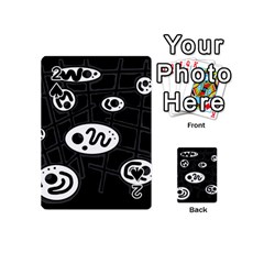 Black And White Crazy Abstraction  Playing Cards 54 (mini) 