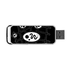 Black And White Crazy Abstraction  Portable Usb Flash (one Side)